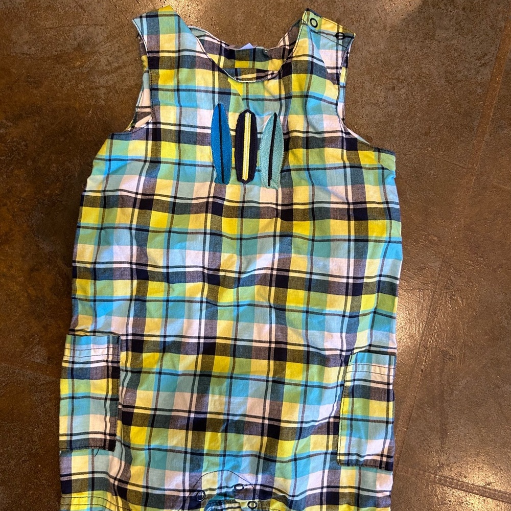 Carter's Blue and Yellow Plaid One Piece